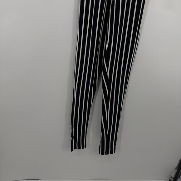 So Real Bodcon Jumpsuit size Medium Black White Striped Long Sleeve collared New - Picture 5 of 11